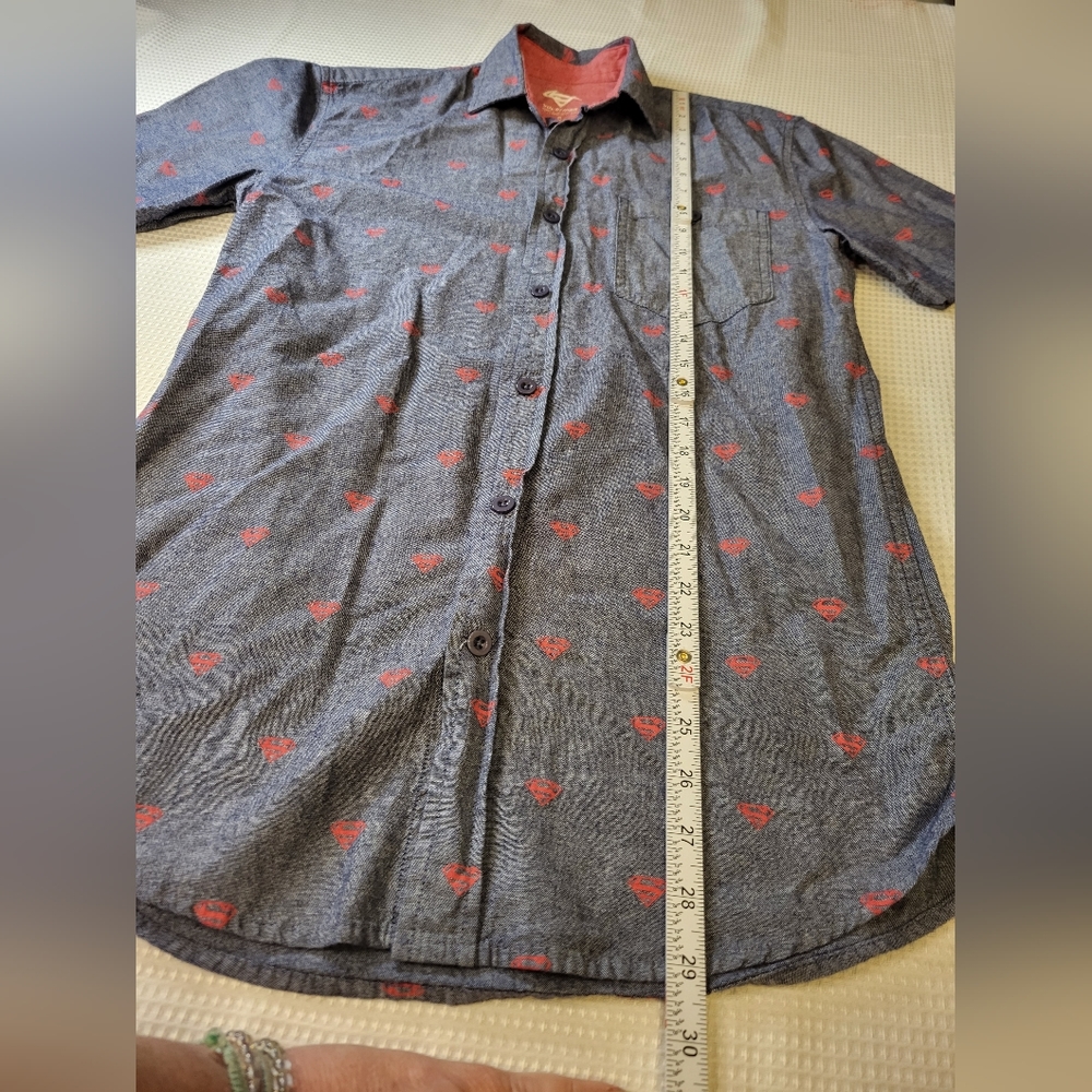 Superman Short Sleeved Button Up Patterned Shirt - image 7